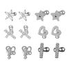 2Pcs Safe Body Jewelry In Polished 316L Stainless Steel Featuring Artistic Geometric Patterns Geometric Body Jewelry