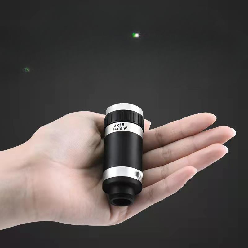 Tovární velkoobchodní teleobjektiv 8x18 s fotoaparátem pro mobilní telefon Teleskop Širokoúhlé venkovní fotografování s vysokým rozlišením.