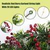 Battery Powered LED Green Leaf String Lights 20/30LED Christmas Red Fruit Garland  Window Display
