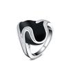 925 Sterling Silver AAA Zircon Epoxy Black Ring Fashion Wedding Jewelry