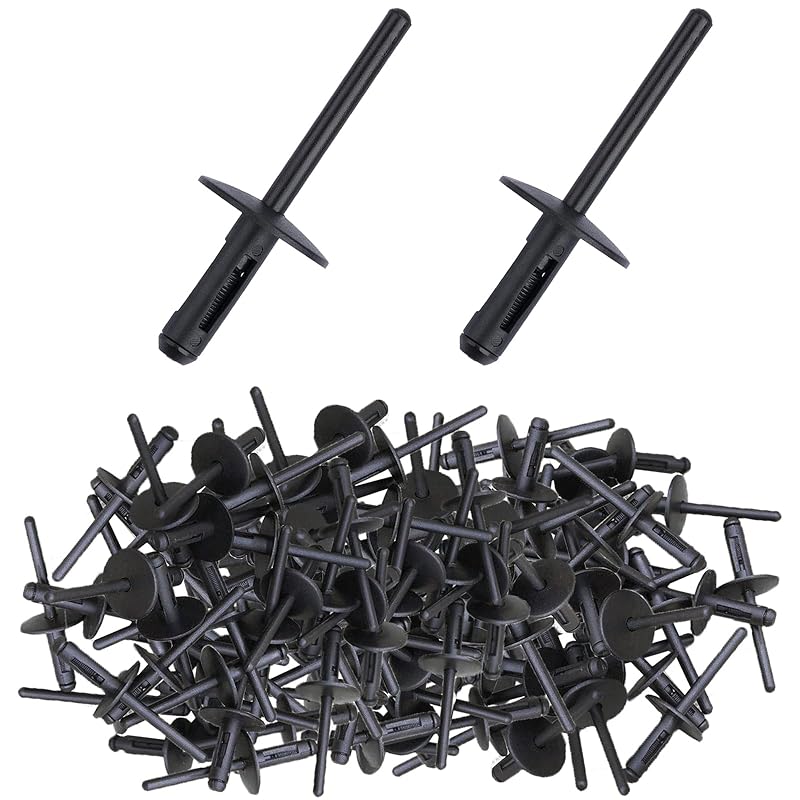 150Pcs Plastic Rivet Clip,Automotive Universal Nylon Pop Rivet Assortment,6 Most Popular Sizes Black Nylon Universal Rivet Kit,Replacement For GM