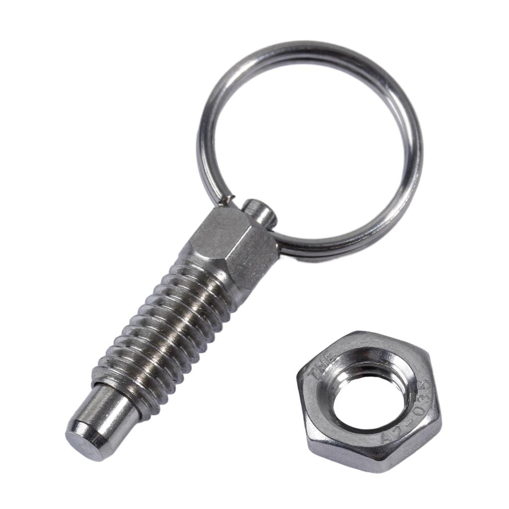 4 Pcs Pull Ring Indexing Plunger Non Lock-Out Knob Plunger Stainless Steel Spring-Loaded Plunger Mechanic Accessories
