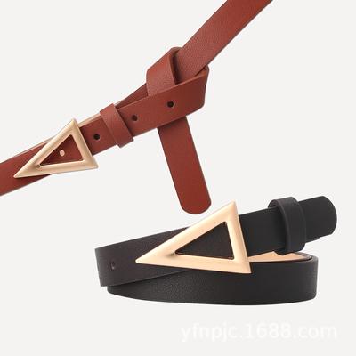 Trendy Women's Belt Alloy Triangle Snap Button Fashionable Versatile Dress Belt Dongdaemun Trendy Decorative Trousers