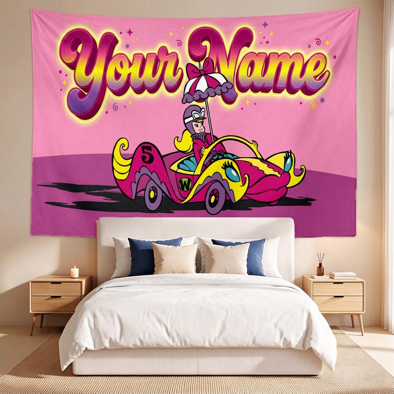 Penelope Pitstop (1) Custom Name Tapestry Wall Hanging Tapestry Wall Art Decor for Bedroom Living Room