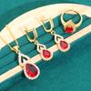 New European and N Fashion Jewelry Set Zircon Necklace Earrings Ring