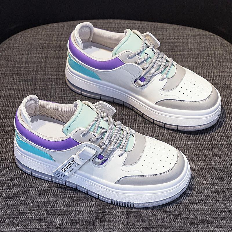 Spring new white shoes women's Korean version of versatile breathable Internet celebrity tide board shoes casual sports five centimeters higher