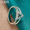 925 Sterling Silver AAA Zircon Triangle Ring Fashion Jewelry