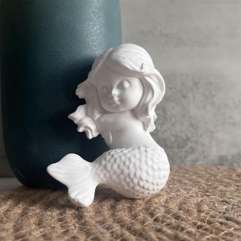 Mehrzweck Entzückende 3D Meerjungfrauen Robuste Silikonform Tragbar für Resin-Handwerk und Gipsfiguren Heimdekoration