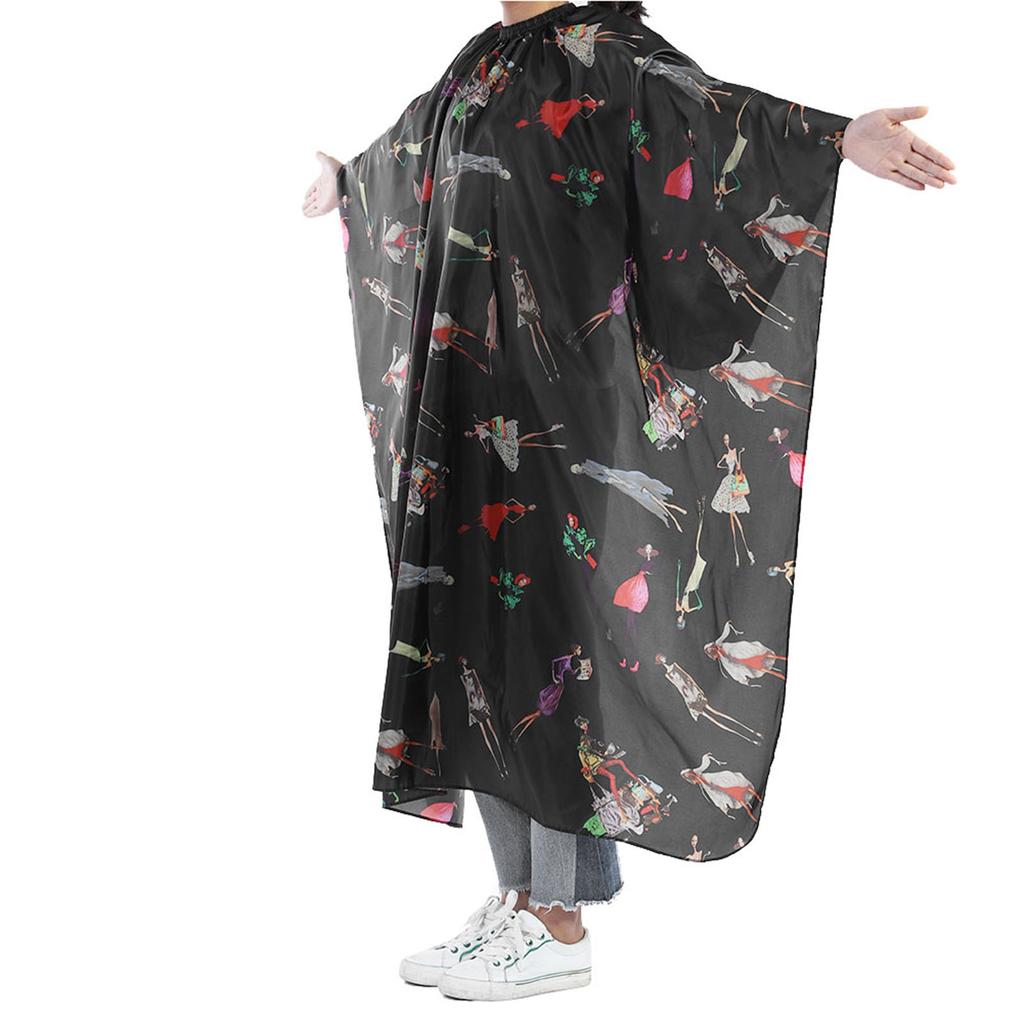 Black with Red Stripes Salon Hair Cut Hairdressing Barbers Hair Cutting Cape For Adult