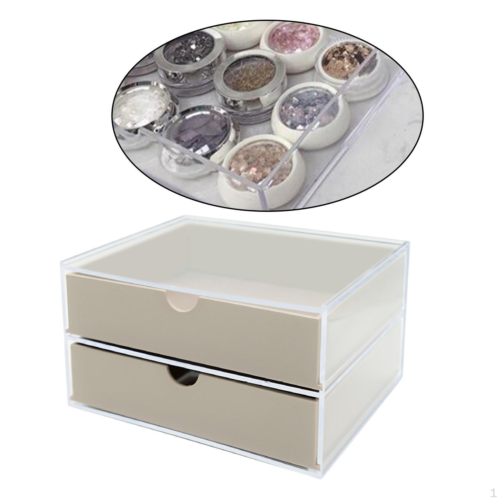 Acrylic Nail Polish Organizer 2 Layers Makeup Case Storage Box