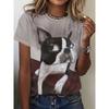 Summer Round Neck 3D Funny Cartoon Animal Print Top Fashionable Casual Short Sleeved Women's T-shirts