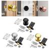 Passage Door Knob Single Side Zinc Alloy Hidden Lock Hardware Round Doorknob Black