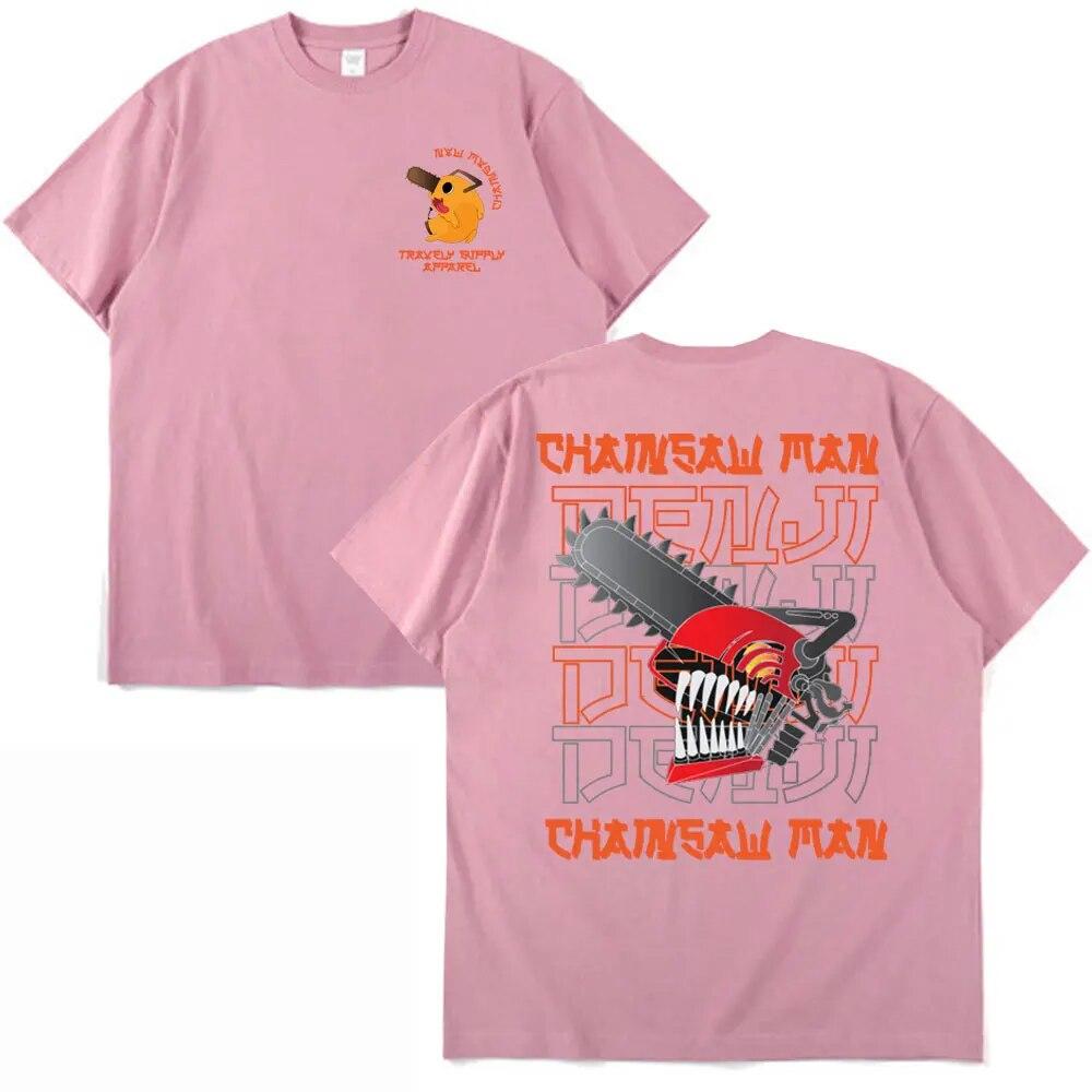 Anime Chainsaw Unisex T-shirt Unisex Women Unisexga Denji Pochita Casual Short Sleeve T-shirts Summer Cotton T Shirt Oversized Streetwear