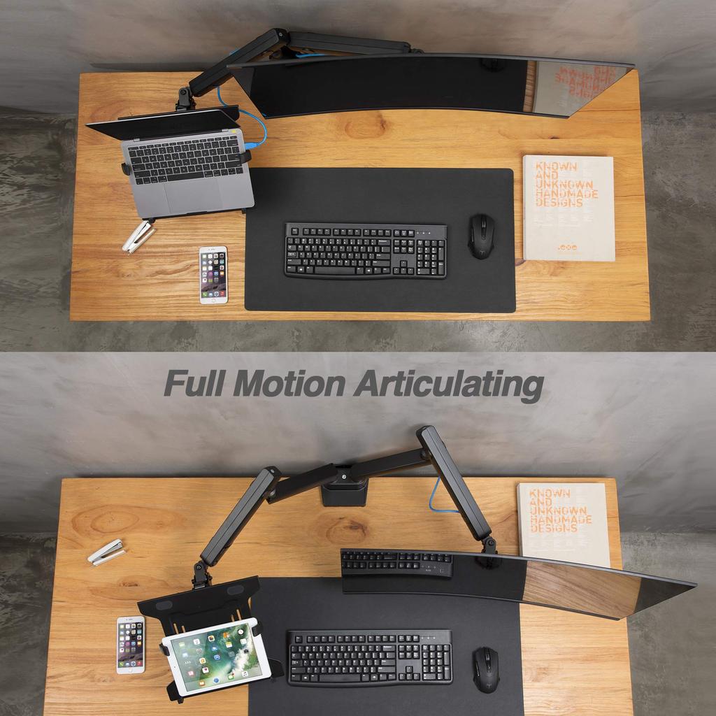 AVLT Laptop Compatible with Inch Load Capacity Mechanical Display Grommet Type Clamp VESA Stand Supports Displays Arm, 17-32 Laptops, 1-8kg,