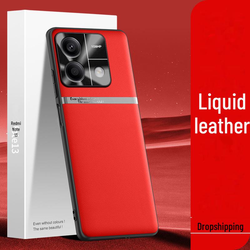 Tekuté kožené pouzdro Redmi Note 13: Ochranný kryt proti pádu a znečištění z jednoho kusu