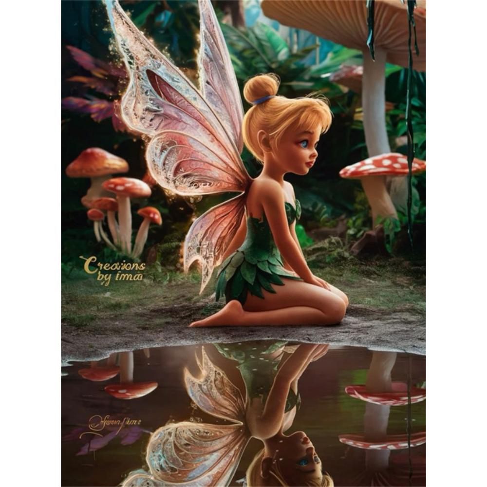 

Disney 5d DIY Diamond Painting Wonderful Fairy Tinker Bell Illustration Art Embroidery Mosaic Cross Stitch Home Decor Gift Crafts Round 20x30cm