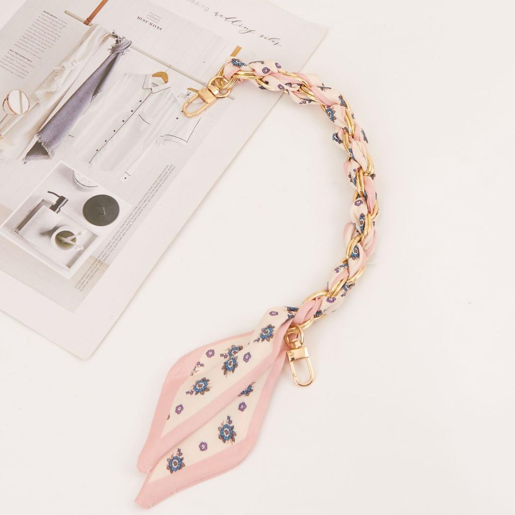 Versatile Mobile Phone Chain Hand Hanging Wrist Case Chain Mobile Phone Lanyard High-end Silk Scarf Short Woven Accessories