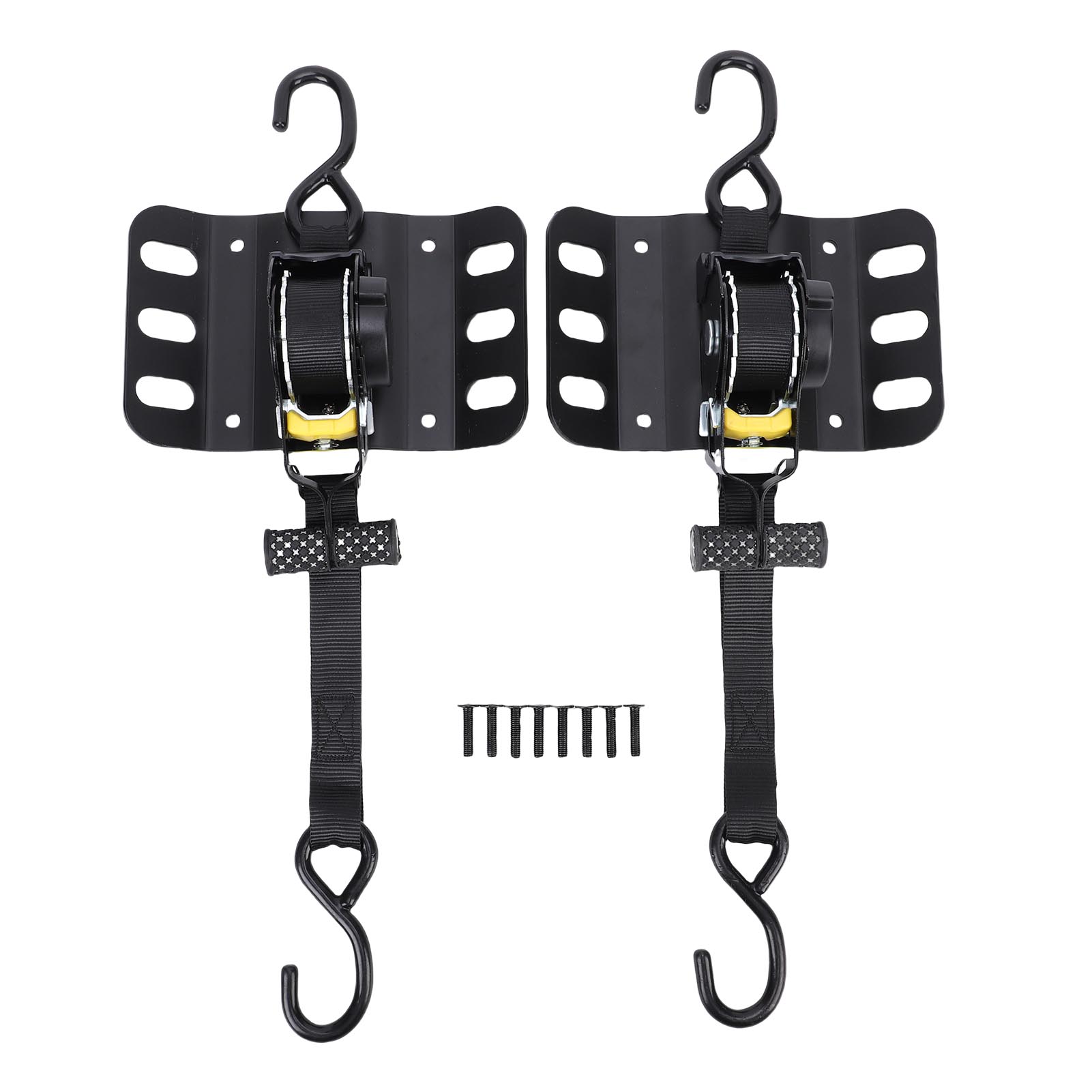 2PCS Retractable Truck Bed Ratchet Straps FL3Z 9928408 AB Self Retracting Tie Down Straps with Boxlink Plates and Dual