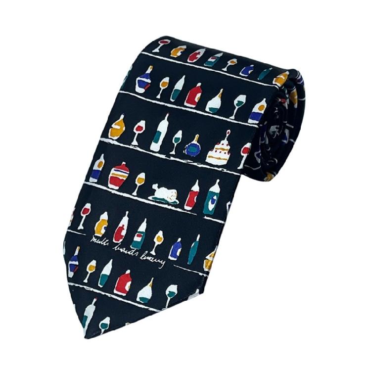 Polyester Silk Necktie Musical Instrument Wine Bottle Graphics Print Shirt Long Tie Business Casual Attires Essential