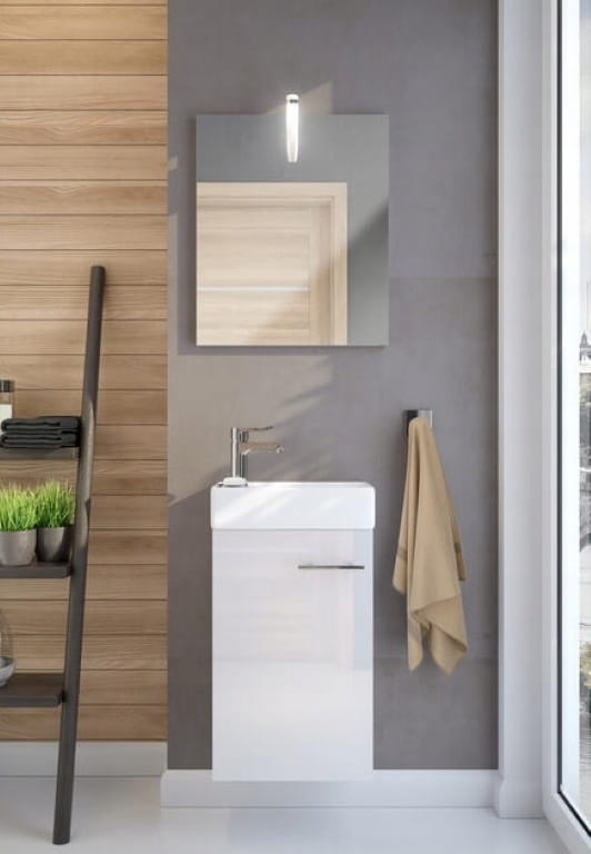 Hanging Bathroom Cabinet with Sink Gloss 50x70 Small and Extended Faucet