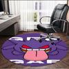 Kulatý koberec s potiskem Gengar, Omyvatelný podlahový koberec, Do předsíně, Koleje, Prádelna, Kancelář, Pracovna, Domácí dekorace, Dárek k narozeninám, Vánocům