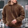 Lamb Wool Hoodies Winter Coral Wool Solid Color Hoodie Men Sweatshirt Joggers Fashion Loose Oversized Fleece Pullover Streetwear