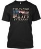 American Flag Thank You Veterans Militar T-Shirt Made In the USA Size S To 5XL