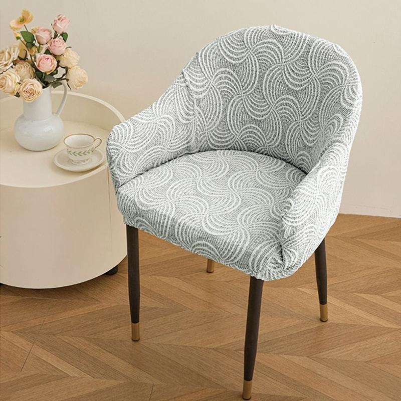 Semi-circular Elastic Office Dining Chair Cover Modern Simple Dustproof Non-slip Office Dining Chair Seat Cover