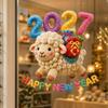 3D Effect Static Window Cling 2027 New Year Glass Door Sticker Sheep Sticker Decal  Living Room