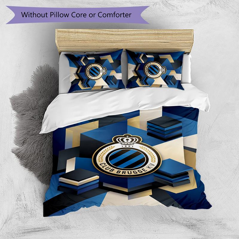 Club Brugge FC Printed 3PCS Bedding Set Breathable Duvet Cover with Pillowcases Decorative Bed Linen for Bedroom Home