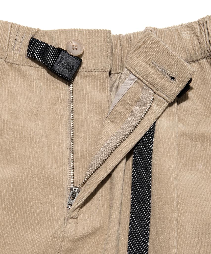 Lee Corduroy Flare Belted Skirt Beige