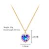 Luxury Colorful Heart Zircon Necklace Stud Earrings Classic Heart Charm Stainless Steel Chain Jewelry Sets Gifts for Women