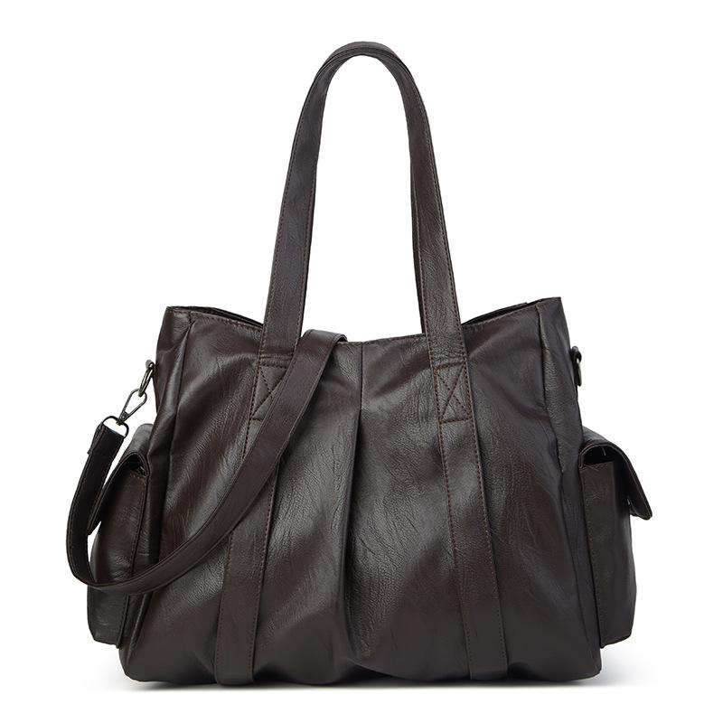Women'S Shoulder Bag, Portable Large-Capacity Tote Bag, Daily Commuter Messenger Bag, Fashionable And Versatile Solid Color Underarm Bag, Trendy.