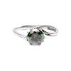 Bien Vetu Green Moissanite Ring 1 Carat Wave Setting 123
