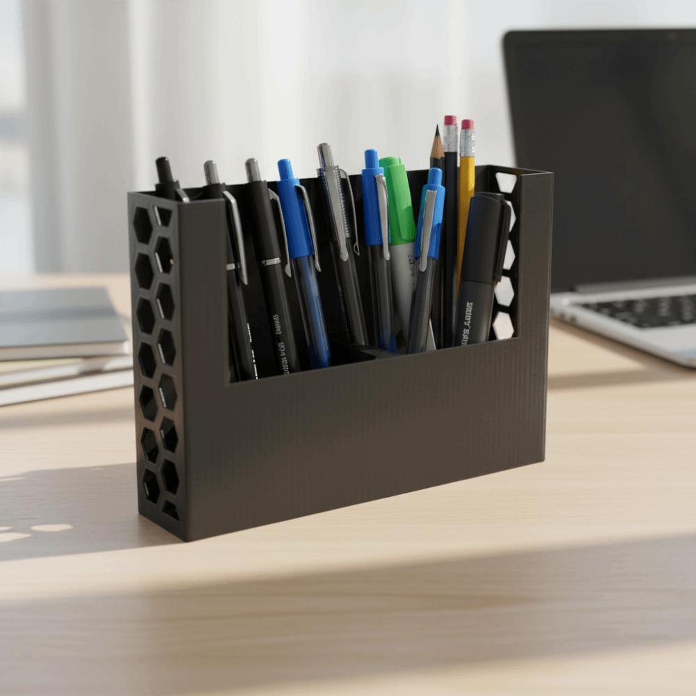 Black Color Remote Control Organizer Honeycomb Design Honeycomb Storage Box  Living Room