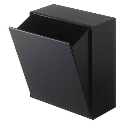 Jitsugyo 5432 Magnetic Dust Box Storage Case Black Tower Flap Type Small Items Storage Trash Can & Approx. W17XD8.7~16XH20cm