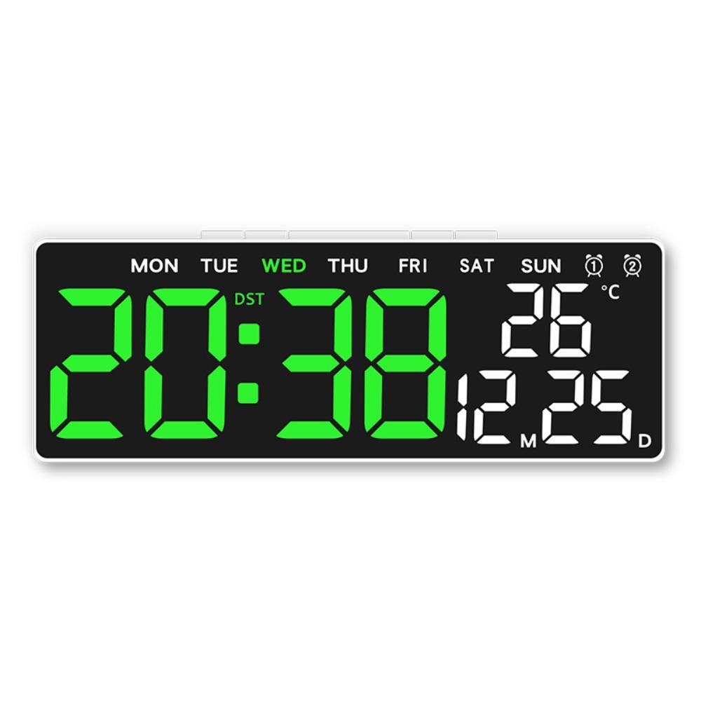 2 Alarms Large Digital Clock 12/24H Format Dual Control Table Clock Alarm Clock  for Living Room