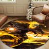 Rider On Fire Round Rug for Livingroom,Bedroom, Palyroom, Chair Rug, Area rug, Circle Carpet, Large Size Decor Fan Christmas gift