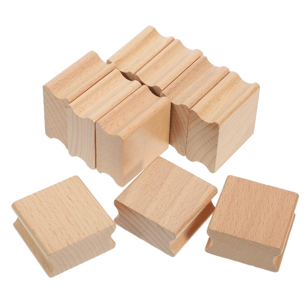  10 Pcs Wooden Seal Stamps Scrapbook Accessories Unfinished Handle Blank Stamper Baby
