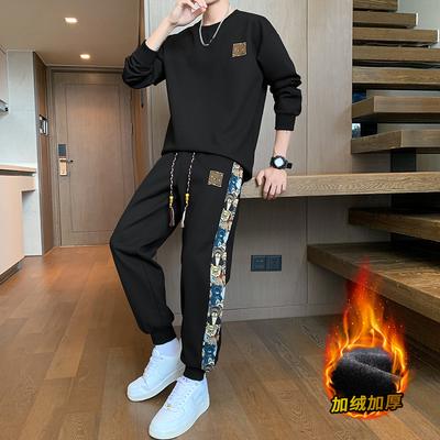New Large-size Sweatshirt Suit for Men In Autumn and Winter Men's Casual New Chinese Style Boys' Cool and Fashionable Outfits