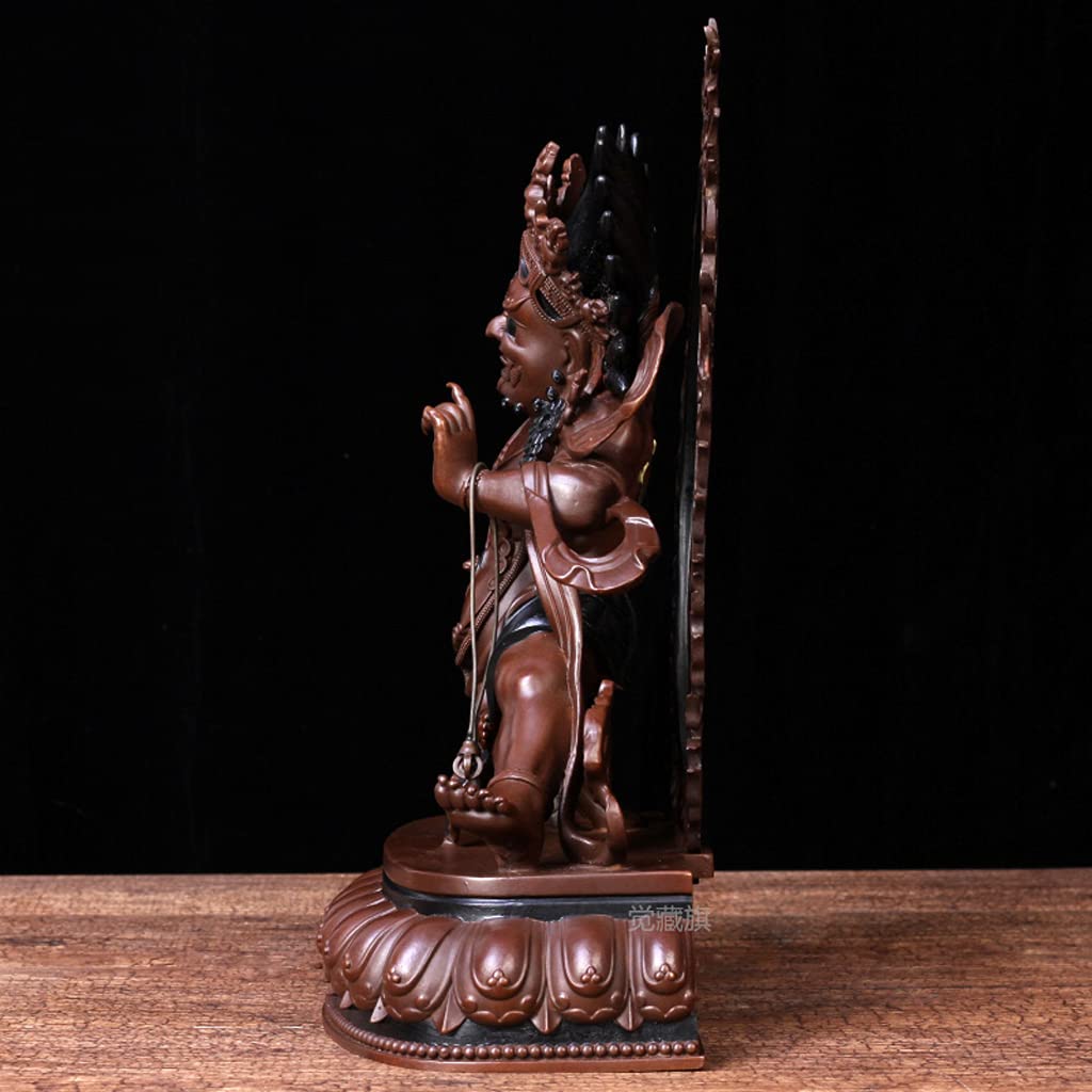 Socha Buddhy Gongen stojící Hněvivá forma Vyrobeno z mosazi Tibetský buddhismus Figurka Socha boha Umělecké dílo Vyrobeno z mědi Buddhistický oltář Socha Buddhy