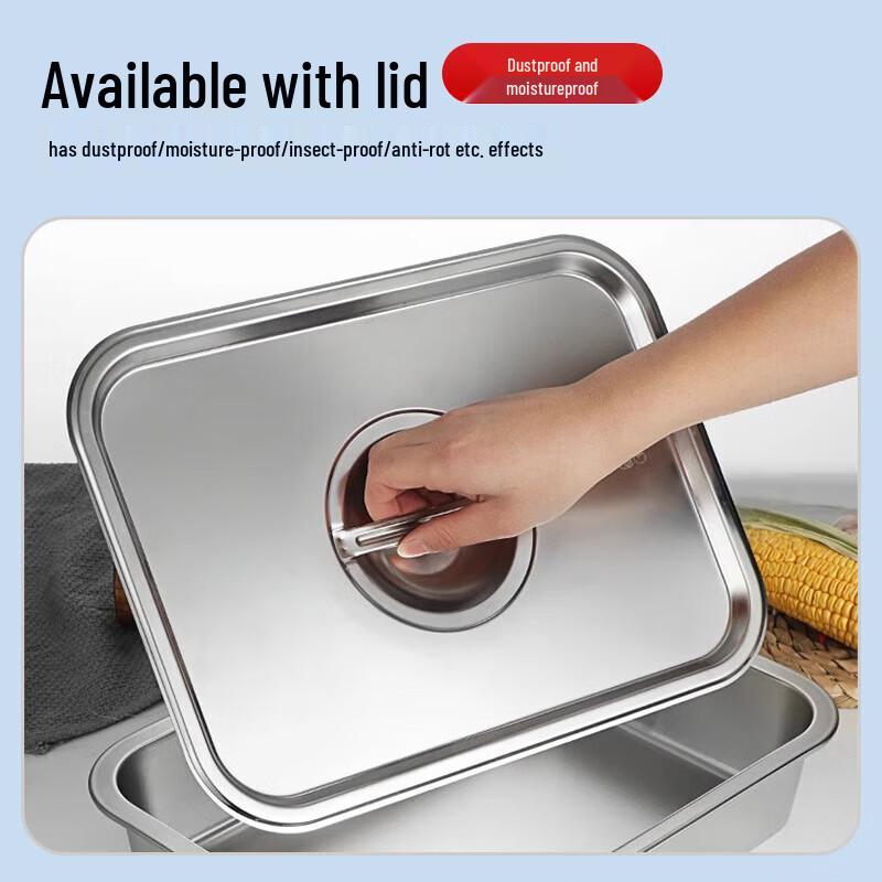 Youxia 304 Stainless Steel Rectangular Deep Food Pan