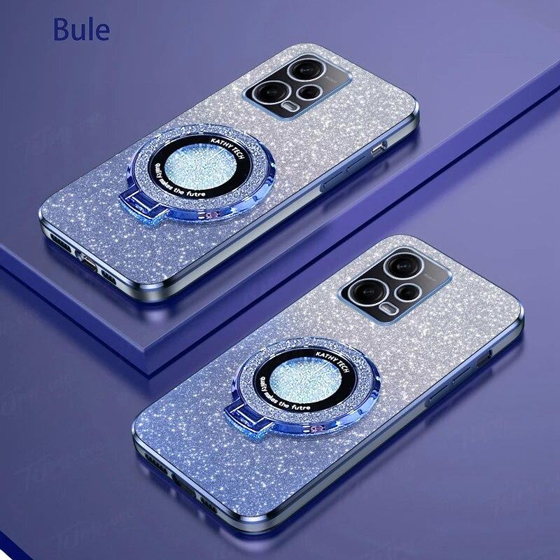 Lüks Kaplama Manyetik Tutucu Kılıf Xiaomi Redmi Için Not 12 Pro Artı Turbo 13 12S 11 11S 10 10S 9S 9 Pro 8 7 11A 12C 13C Kapak