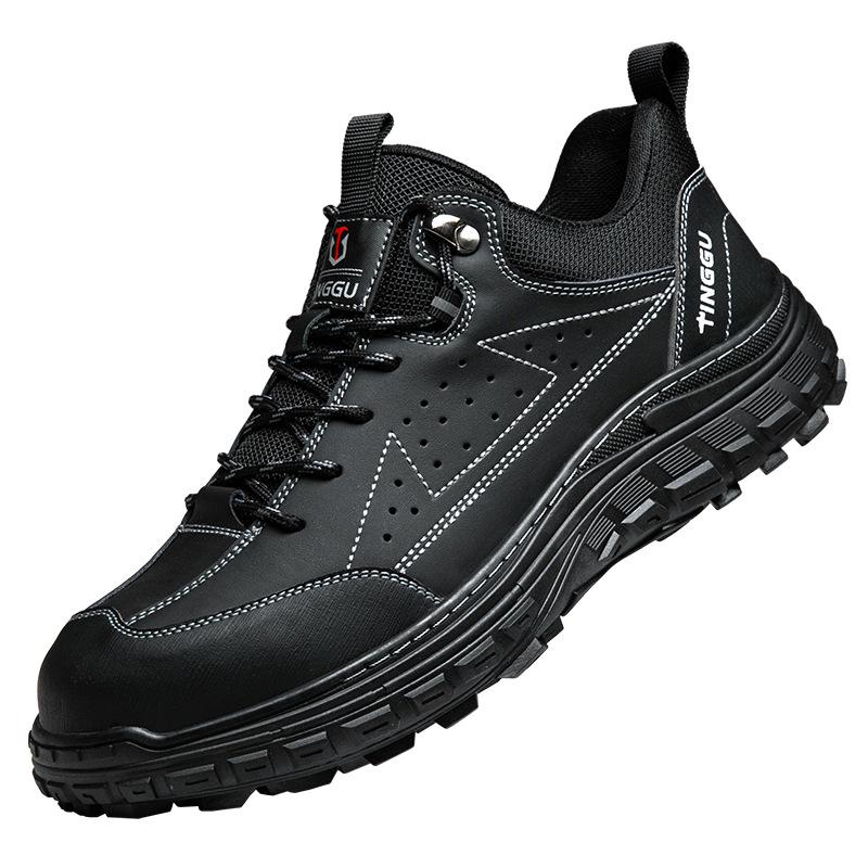 

Labor shoes men s anti-smashing, , non-slip, deodorant, safety protection, thickened work shoes men Black; 46