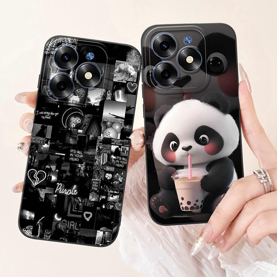 Pour Itel S23+ S23 Plus ItelS23 Coque Esthétique Dessin Animé Panda Lapin Peinture Florale Protection Appareil Photo Housse Souple S665LS681LN