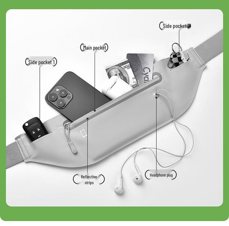 Unisex Waterproof Sports Running Waist Bag - Lightweight & Invisible Fitness Phone Belt