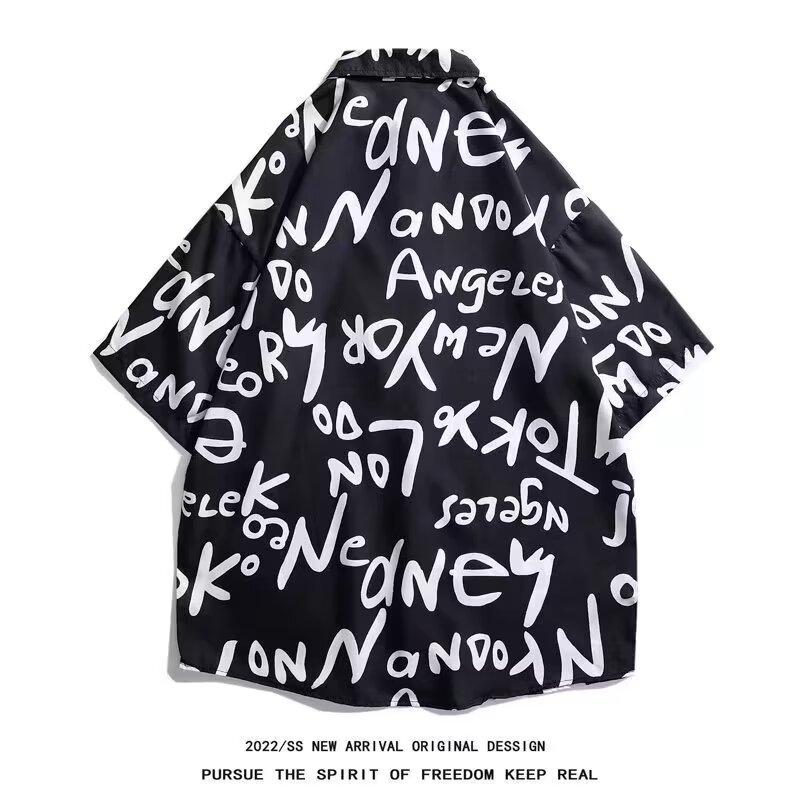 Men'S Retro Shirt, Men'S Summer Outfit, Student Loose Fit, Niche Design, Casual Men'S Top, Outerwear, Beach Top