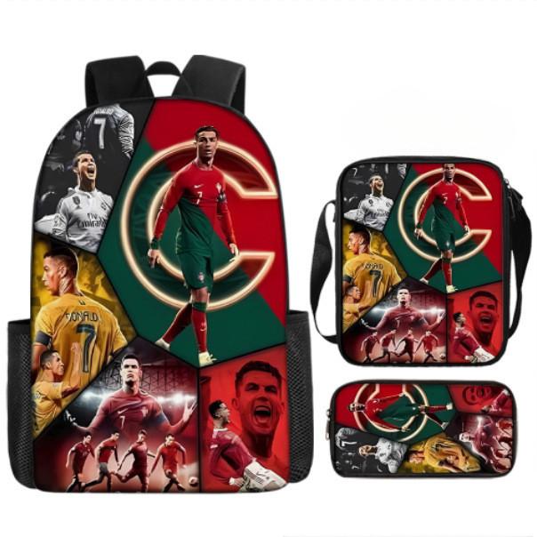 Messi Soccer Kids Backpack Set With Breathable Oxford Fabric For School Children