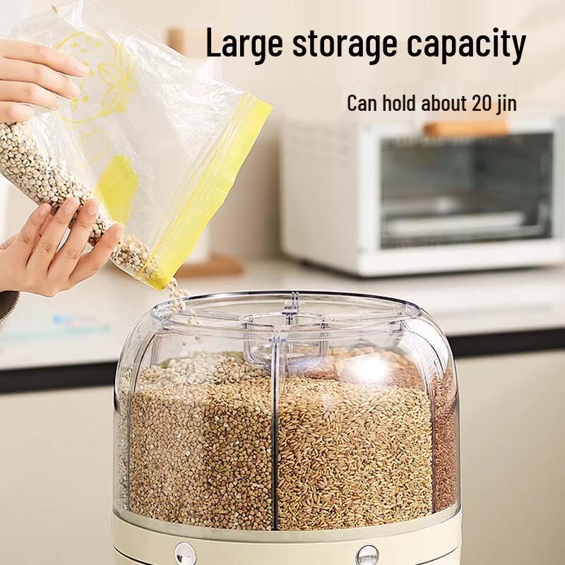 Obrotowy dozownik zbóż z wieloma przegrodami