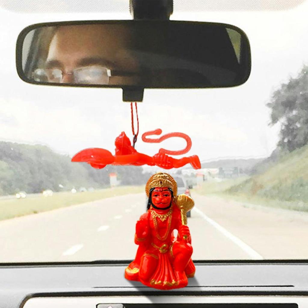 Hanuman Murti for Car with Free Hanging Hanuman and Pocket Chalisa - Bajrang Bali Murti for Protection from Negative Energy